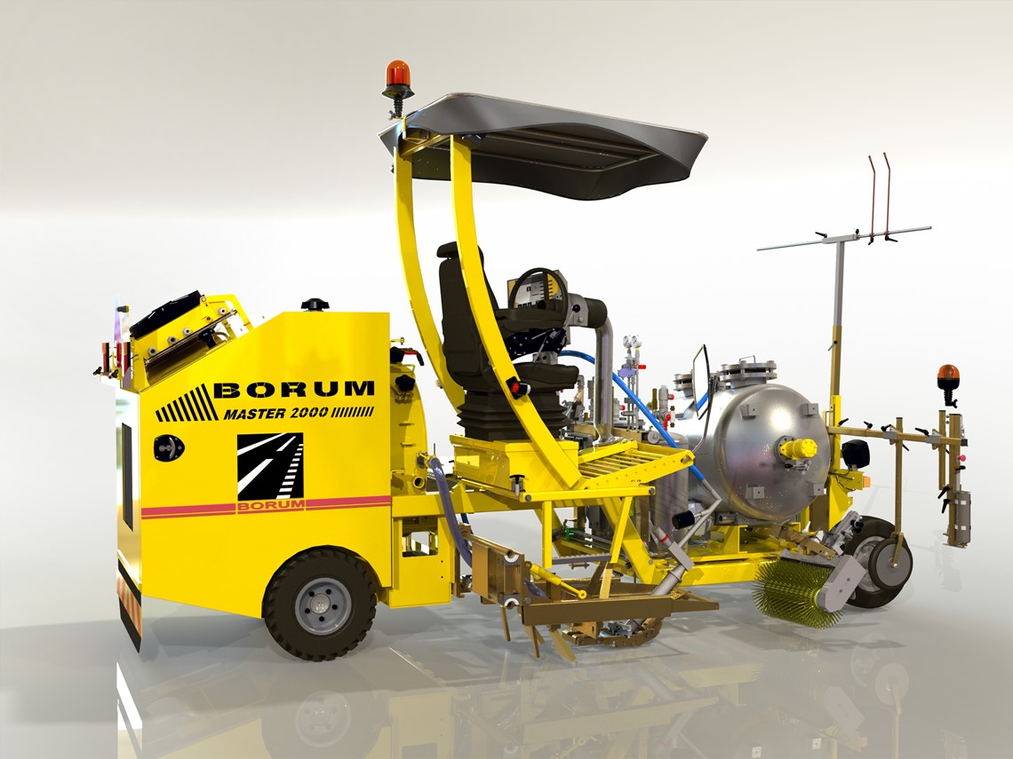 A flexible self-propelled line marking machine for the city, urban areas and smaller roads